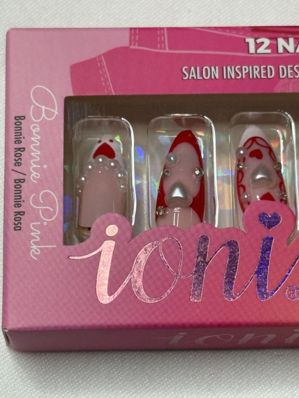 Ioni Bonnie Pink Cowgirl Press On Nails Medium Almond 12pc Nail Art Tips - Picture 7 of 9